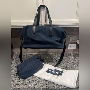 The Everywhere Bag Away Navy Gently Used - includes storage bag and toiletry bag